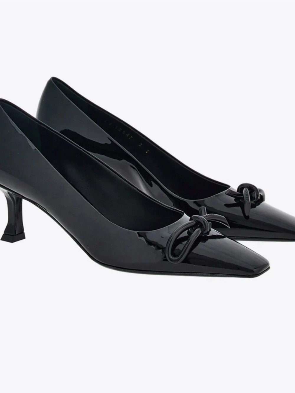 Salvatore Ferragamo Black Patent Pointed-Toe Knot Pumps